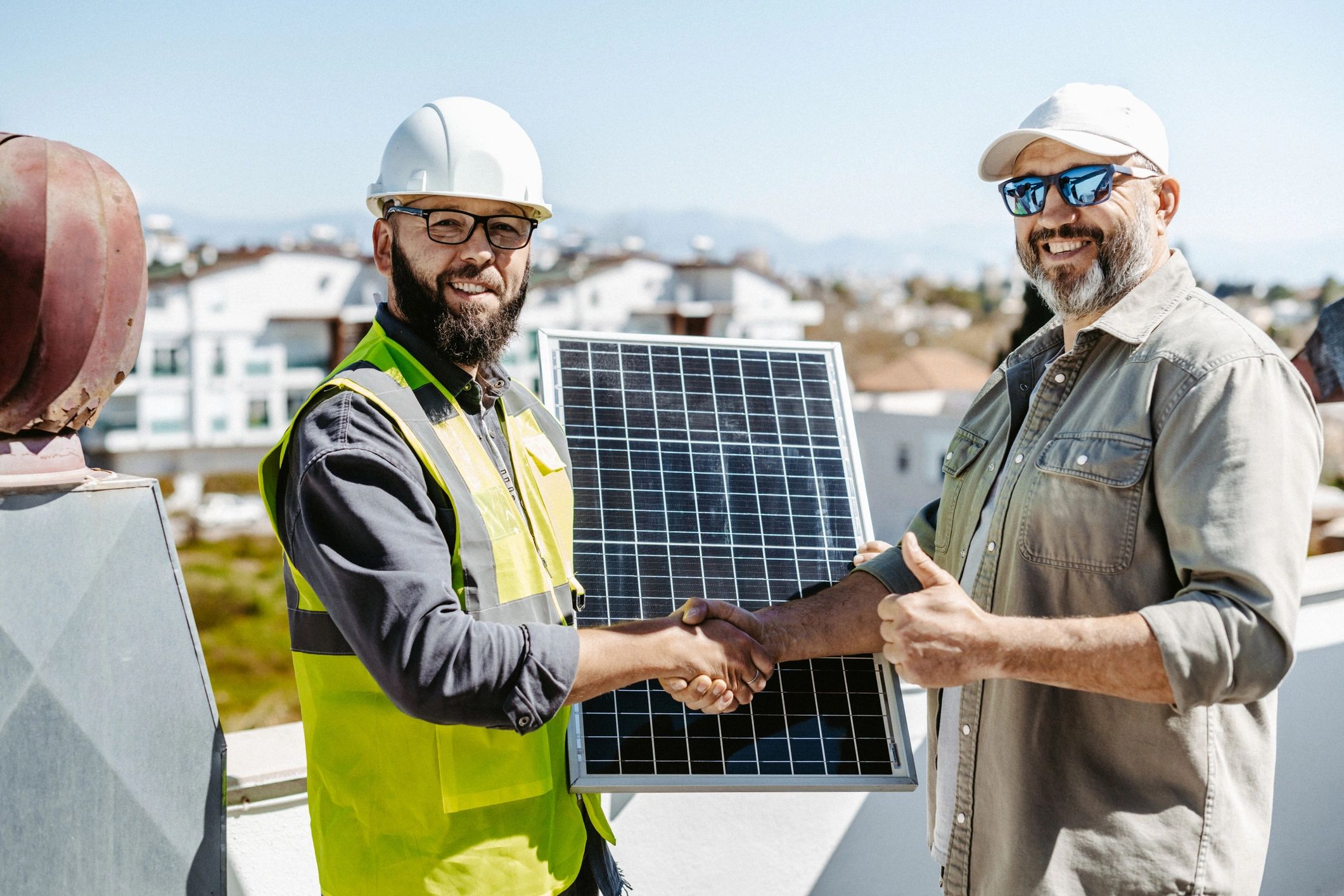 solar panel handshake partnership