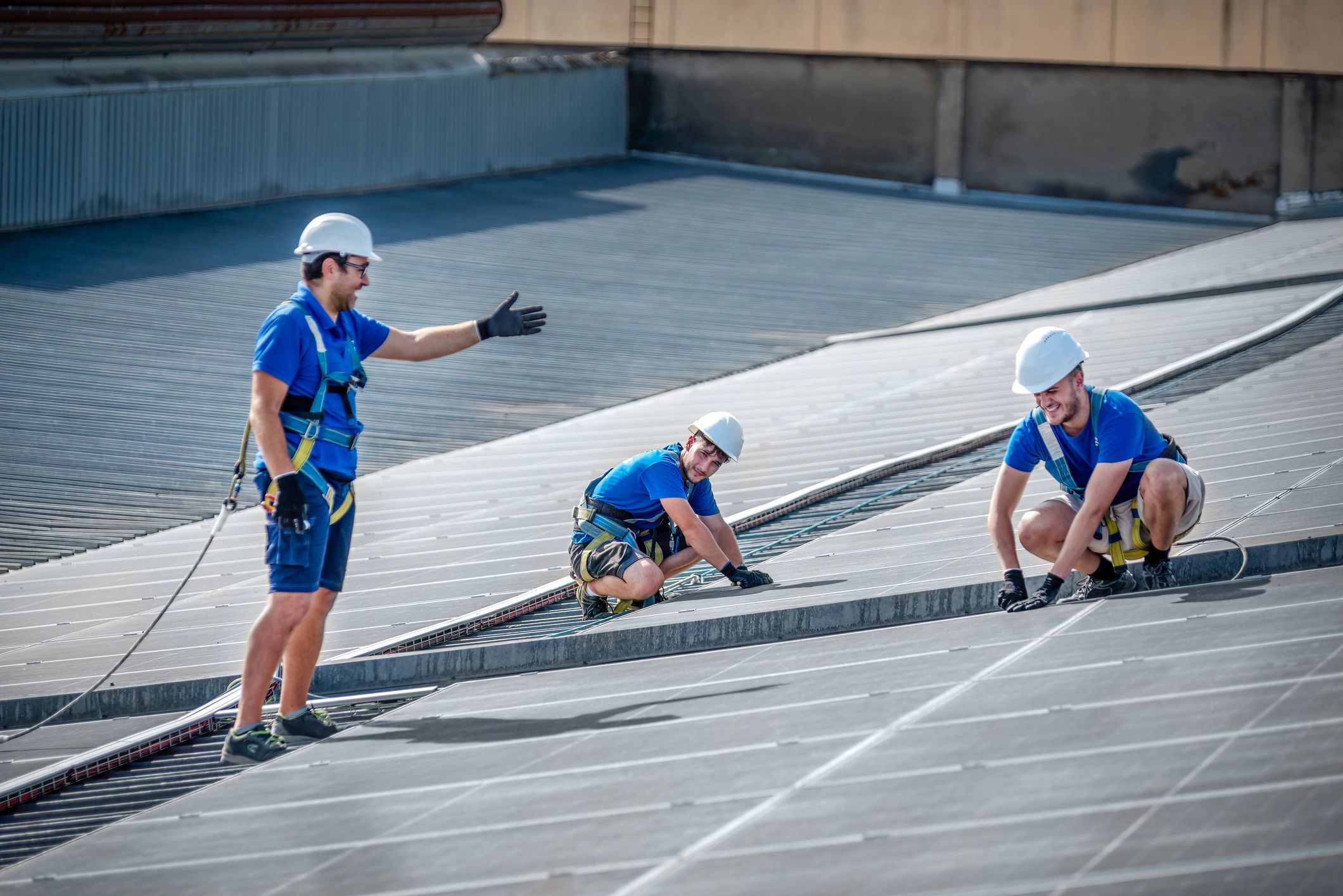 solar panels installed on commercial rooftop